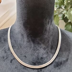 Women's Silver Cuban link Chain Fashion Jewelry Necklace